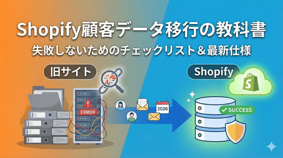 【Shopify移行】初めての「顧客データ移行」で事故を起こさないための完全ガイド（2026年1月最新版）